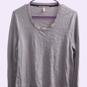 Victoria's Secret solid long sleeve shirt round neck cashmere blend top brown L